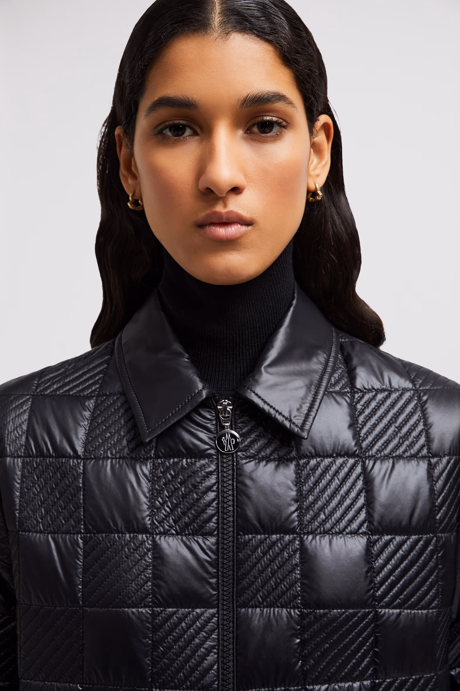 Veste-chemise zippée matelassée Femmes Noir Moncler 6